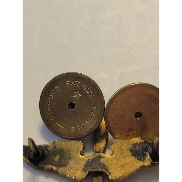 Vintate Estate Lapel Pin Gold Tone US Air Force Aviation Wing Air Corps Jewelry - Picture 5 of 6